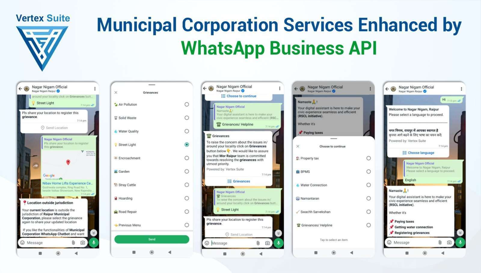 Municipal Corporation Services Enhanced by WhatsApp Business API